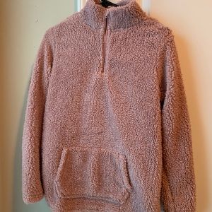 Pink Sherpa quarter zip.